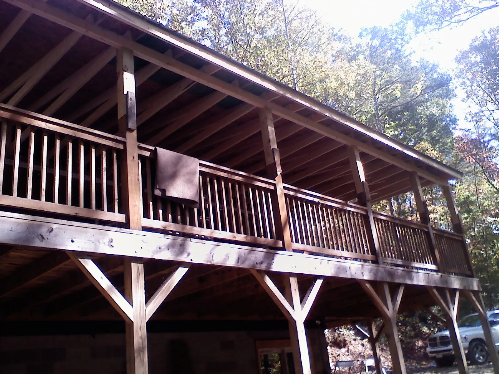 Timber framing under a new elevated porch and deck — Roof Leak Repair in Muenster by Roofing Brothers
